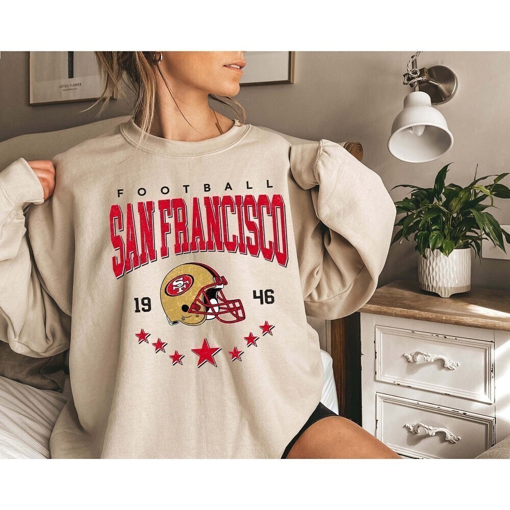 San Francisco Football Sweatshirt Sf Football Retro Niners Shirt